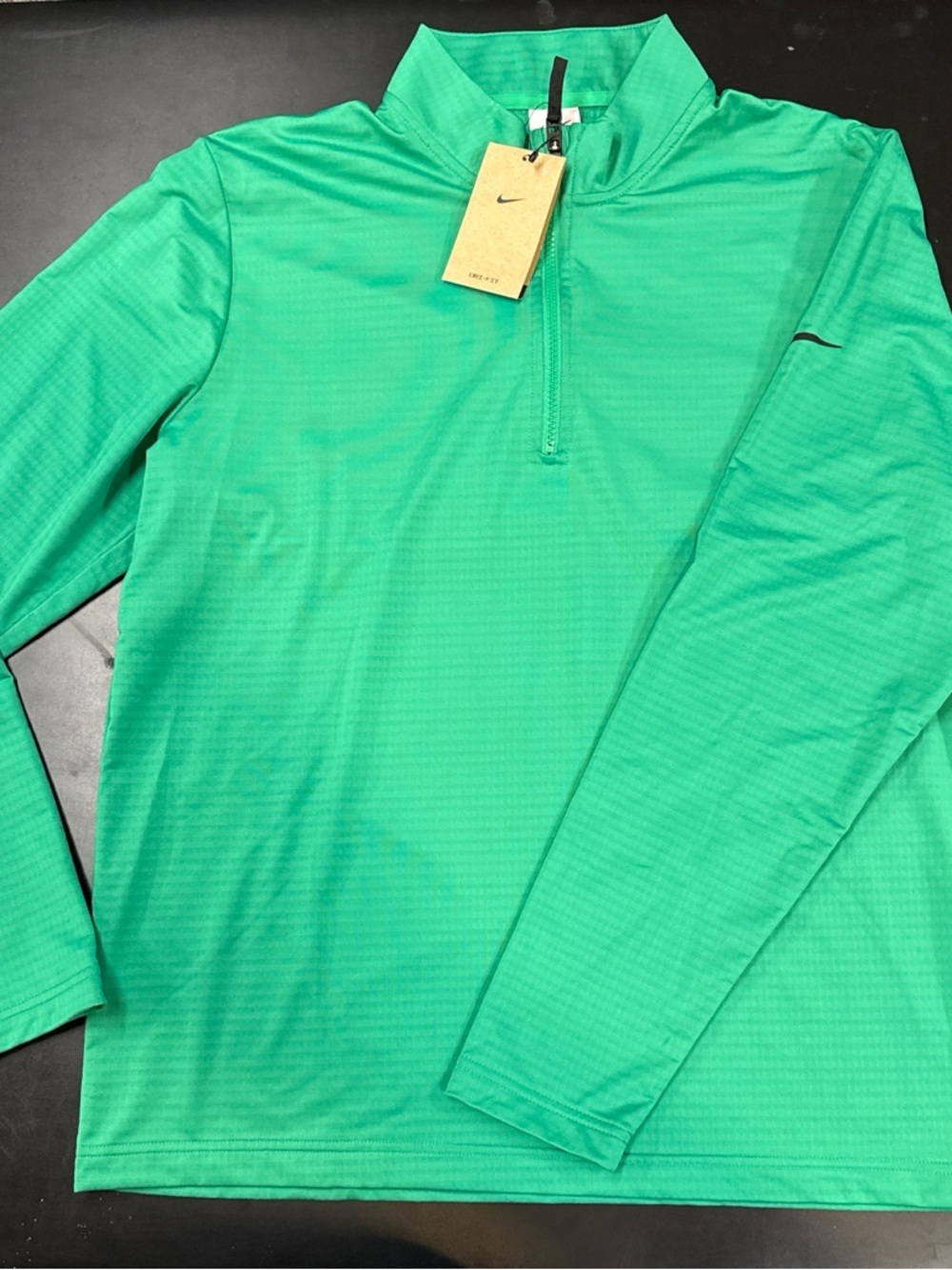 Nike Dri-FIT 1/4 Zip Pullover Large Green Golf Training Lightweight NWT- Large